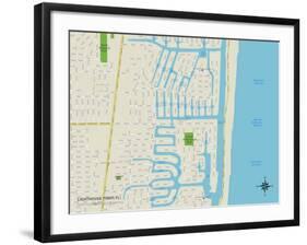 Political Map of Lighthouse Point, FL-null-Framed Art Print