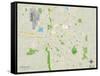 Political Map of Lincoln, NE-null-Framed Stretched Canvas