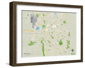 Political Map of Lincoln, NE-null-Framed Art Print