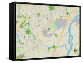 Political Map of Linden, NJ-null-Framed Stretched Canvas