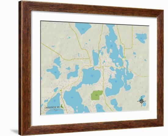 Political Map of Lindstrom, MN-null-Framed Art Print