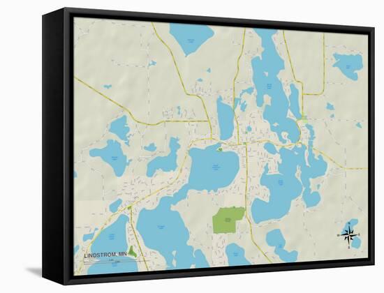 Political Map of Lindstrom, MN-null-Framed Stretched Canvas