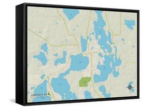 Political Map of Lindstrom, MN-null-Framed Stretched Canvas