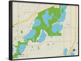 Political Map of Lino Lakes, MN-null-Framed Art Print