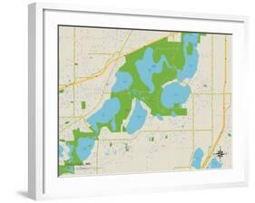 Political Map of Lino Lakes, MN-null-Framed Art Print