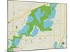 Political Map of Lino Lakes, MN-null-Mounted Art Print