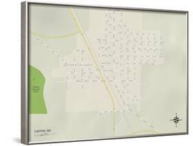 Political Map of Linton, ND-null-Framed Art Print