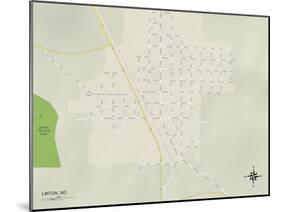 Political Map of Linton, ND-null-Mounted Art Print