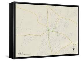 Political Map of Lititz, PA-null-Framed Stretched Canvas