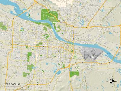 'Political Map of Little Rock, AR' Poster | AllPosters.com