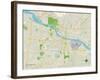 Political Map of Little Rock, AR-null-Framed Art Print