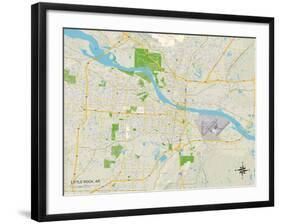 Political Map of Little Rock, AR-null-Framed Art Print