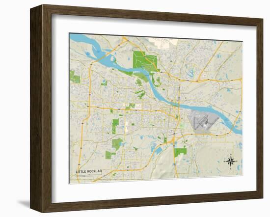 Political Map of Little Rock, AR-null-Framed Art Print