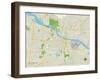 Political Map of Little Rock, AR-null-Framed Art Print