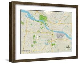 Political Map of Little Rock, AR-null-Framed Art Print