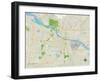 Political Map of Little Rock, AR-null-Framed Art Print