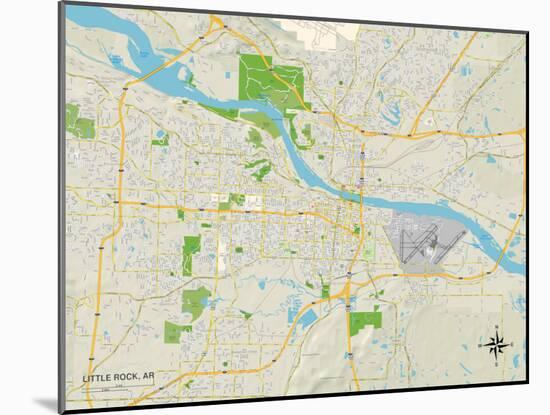 Political Map of Little Rock, AR-null-Mounted Art Print