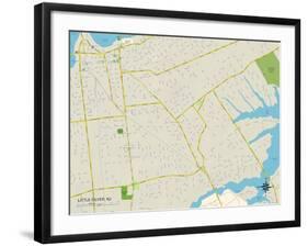 Political Map of Little Silver, NJ-null-Framed Art Print