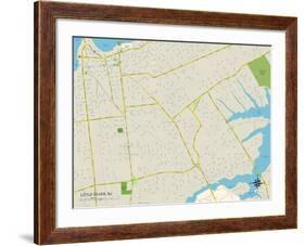 Political Map of Little Silver, NJ-null-Framed Art Print