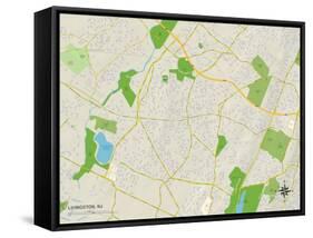 Political Map of Livingston, NJ-null-Framed Stretched Canvas