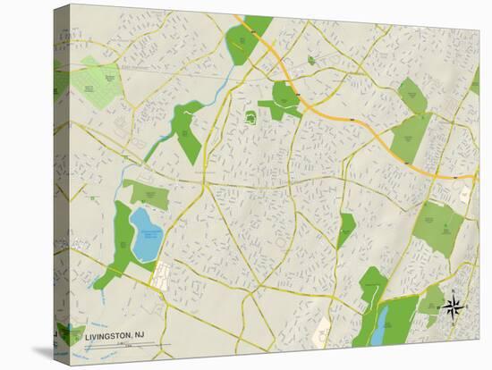 Political Map of Livingston, NJ-null-Stretched Canvas