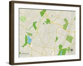 Political Map of Livingston, NJ-null-Framed Art Print