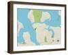 Political Map of Lloyd Harbor, NY-null-Framed Art Print