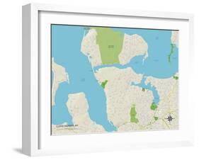 Political Map of Lloyd Harbor, NY-null-Framed Art Print