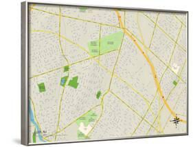 Political Map of Lodi, NJ-null-Framed Art Print