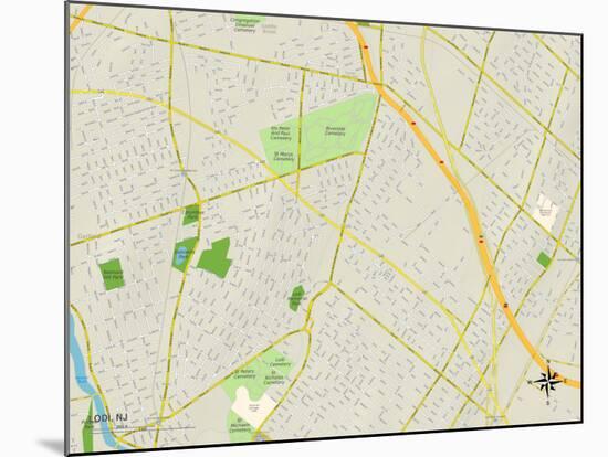 Political Map of Lodi, NJ-null-Mounted Art Print