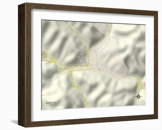 Political Map of Logan, WV-null-Framed Art Print