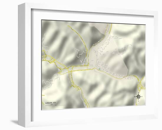 Political Map of Logan, WV-null-Framed Art Print