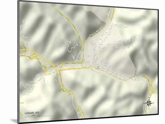Political Map of Logan, WV-null-Mounted Art Print