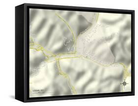 Political Map of Logan, WV-null-Framed Stretched Canvas