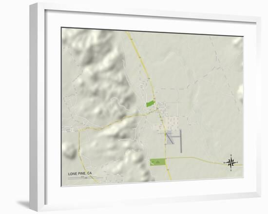 Political Map of Lone Pine, CA-null-Framed Art Print