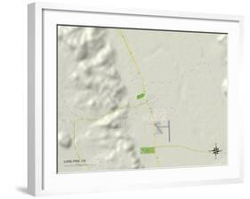 Political Map of Lone Pine, CA-null-Framed Art Print