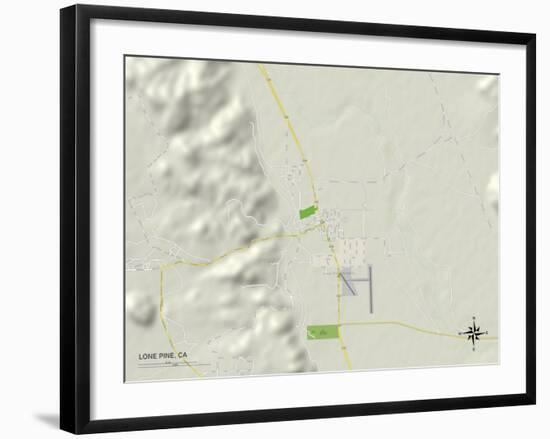 Political Map of Lone Pine, CA-null-Framed Art Print