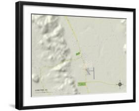 Political Map of Lone Pine, CA-null-Framed Art Print