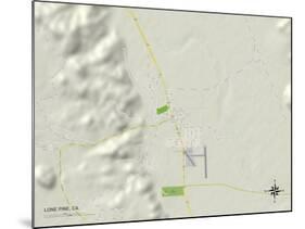 Political Map of Lone Pine, CA-null-Mounted Art Print