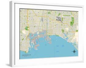 Political Map of Long Beach, CA-null-Framed Art Print