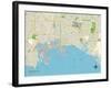 Political Map of Long Beach, CA-null-Framed Art Print