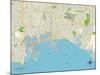 Political Map of Long Beach, CA-null-Mounted Art Print