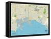 Political Map of Long Beach, CA-null-Framed Stretched Canvas