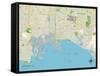 Political Map of Long Beach, CA-null-Framed Stretched Canvas