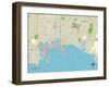 Political Map of Long Beach, CA-null-Framed Art Print