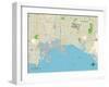 Political Map of Long Beach, CA-null-Framed Art Print