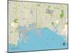 Political Map of Long Beach, CA-null-Mounted Art Print