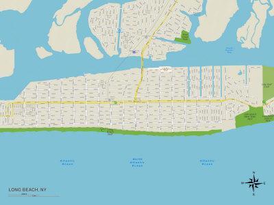 Long Beach Ny Map Political Map Of Long Beach, Ny' Prints | Allposters.com