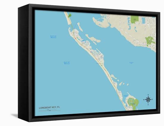 Political Map of Longboat Key, FL-null-Framed Stretched Canvas