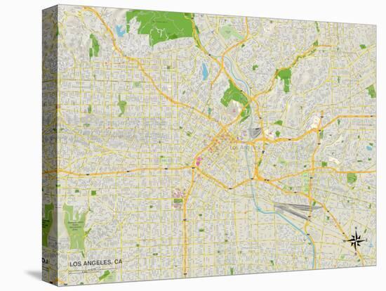 Political Map of Los Angeles, CA-null-Stretched Canvas